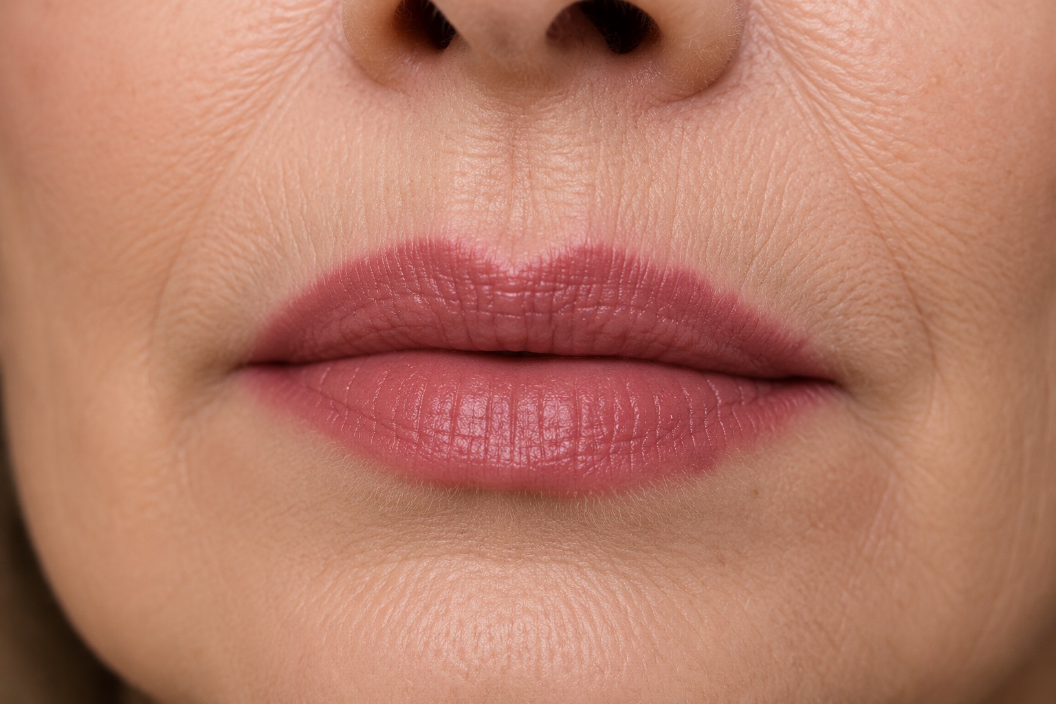 Editorial still life of lipstick pigment, a lip pencil and cosmetic texture on a neutral surface.